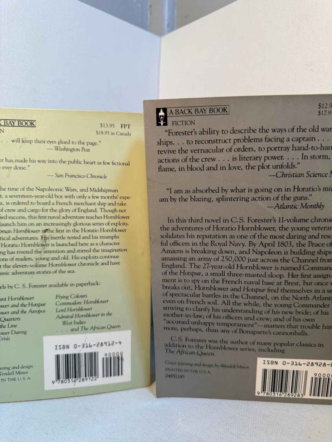Two Hornblower novels on C.S. Forester