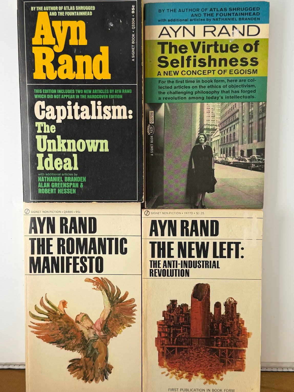 4 vintage Ayn Rand paperbacks