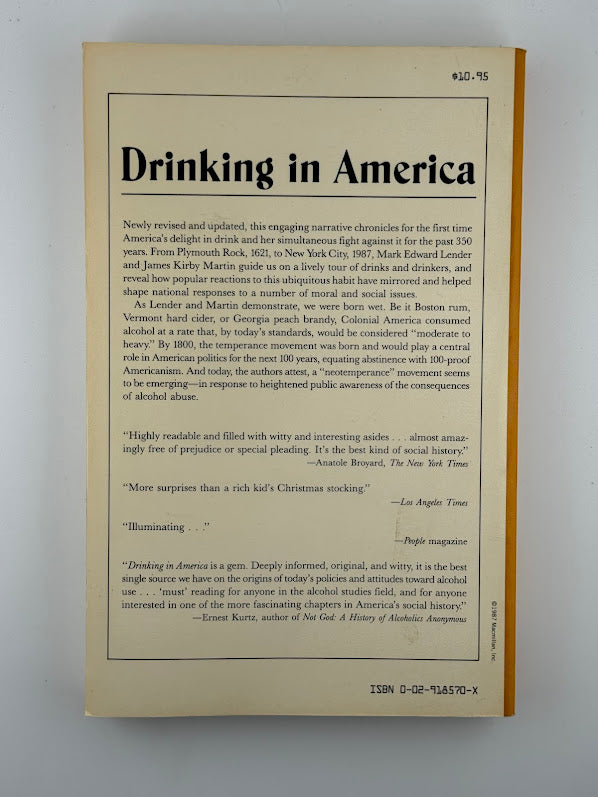 Drinking in America by Mark Edward Lender and James Kirby Martin