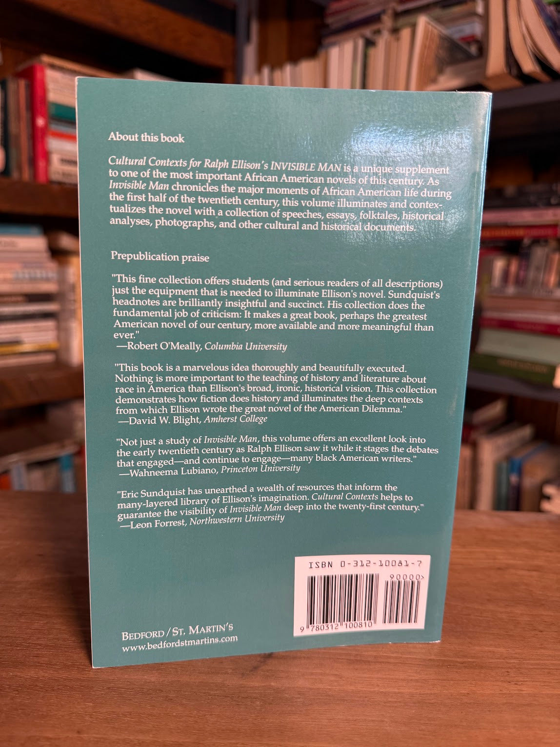 Cultural Contexts for Ralph Ellison's Invisible Man by Eric J. Sundquist