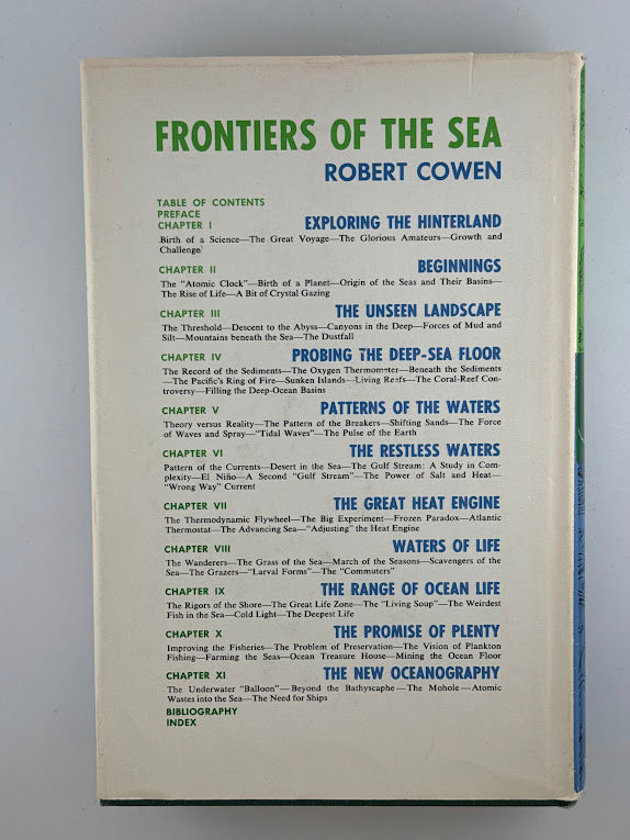 Frontiers of the Sea by Robert C. Cowen