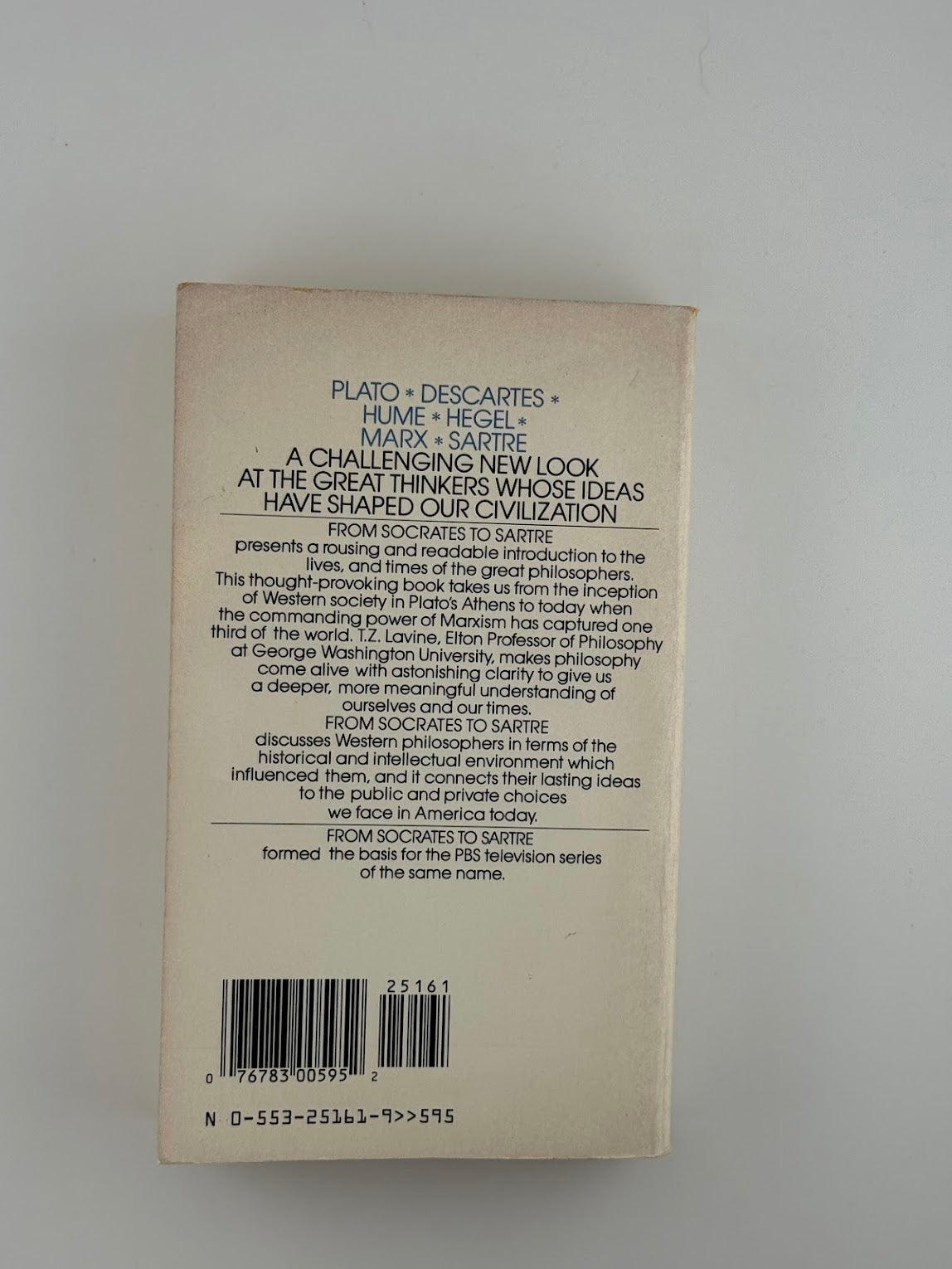 From Socrates to Sartre: The Philosophic Quest by T.Z. Lavine