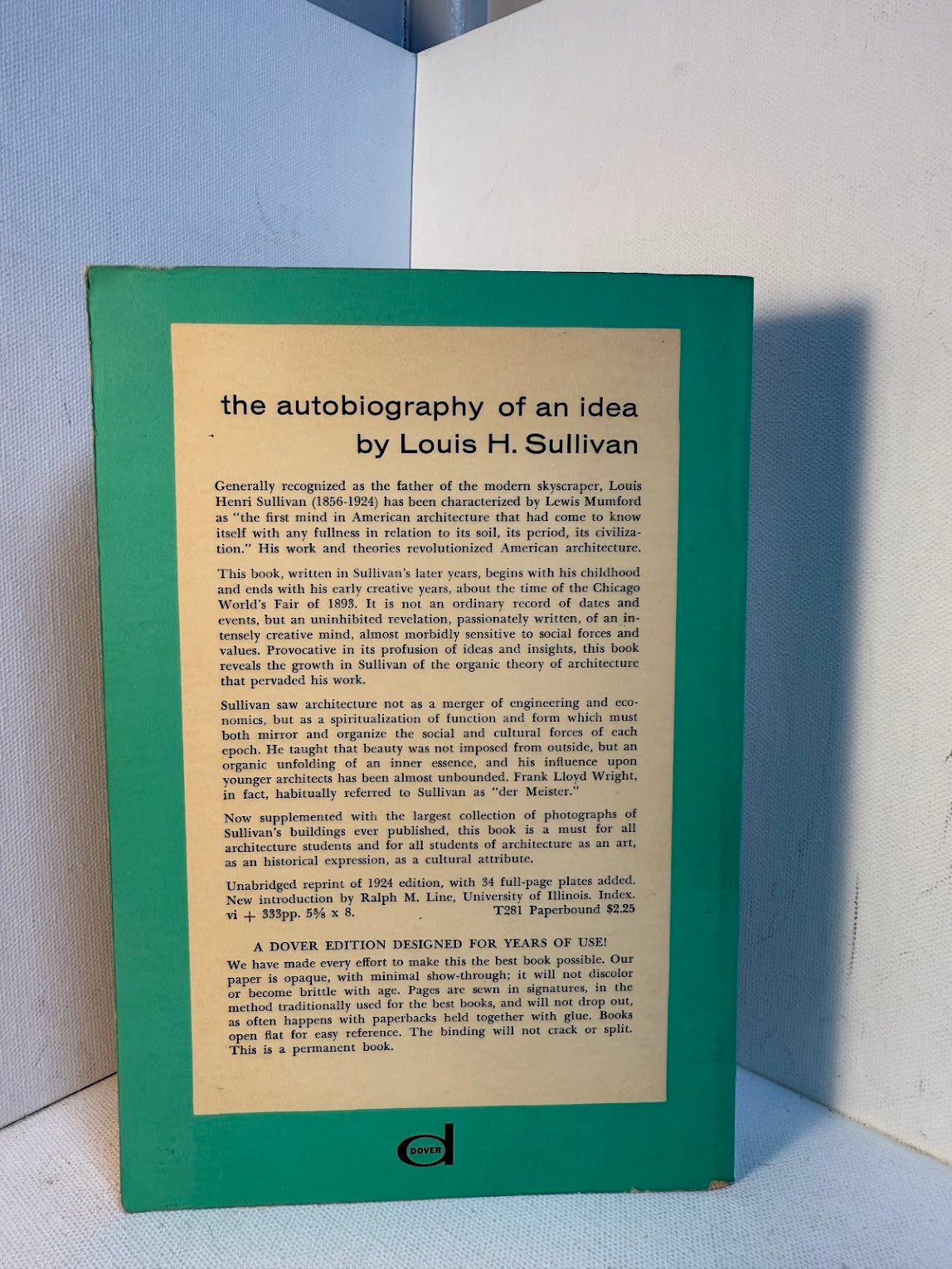 The Autobiography of an Idea by Louis H. Sullivan