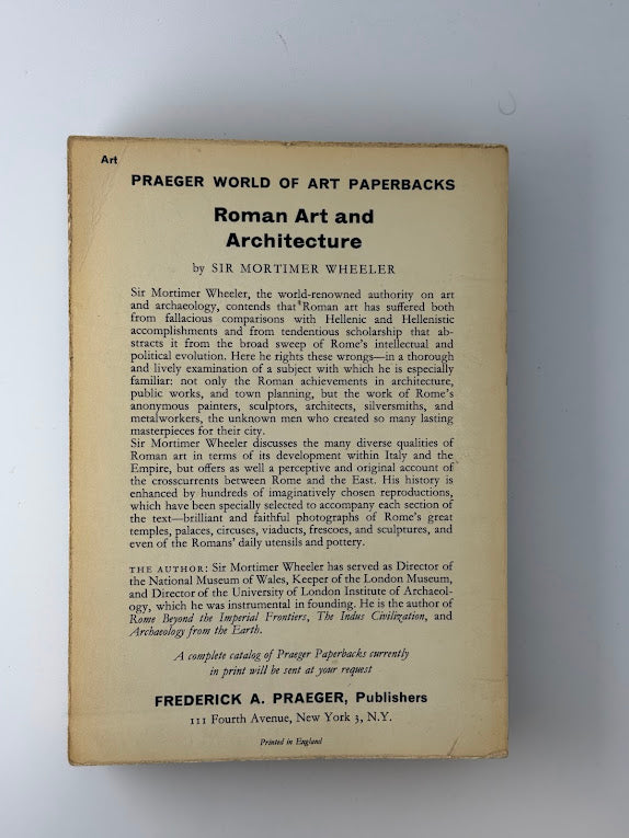 Roman Art and Architecture by Mortimer Wheeler