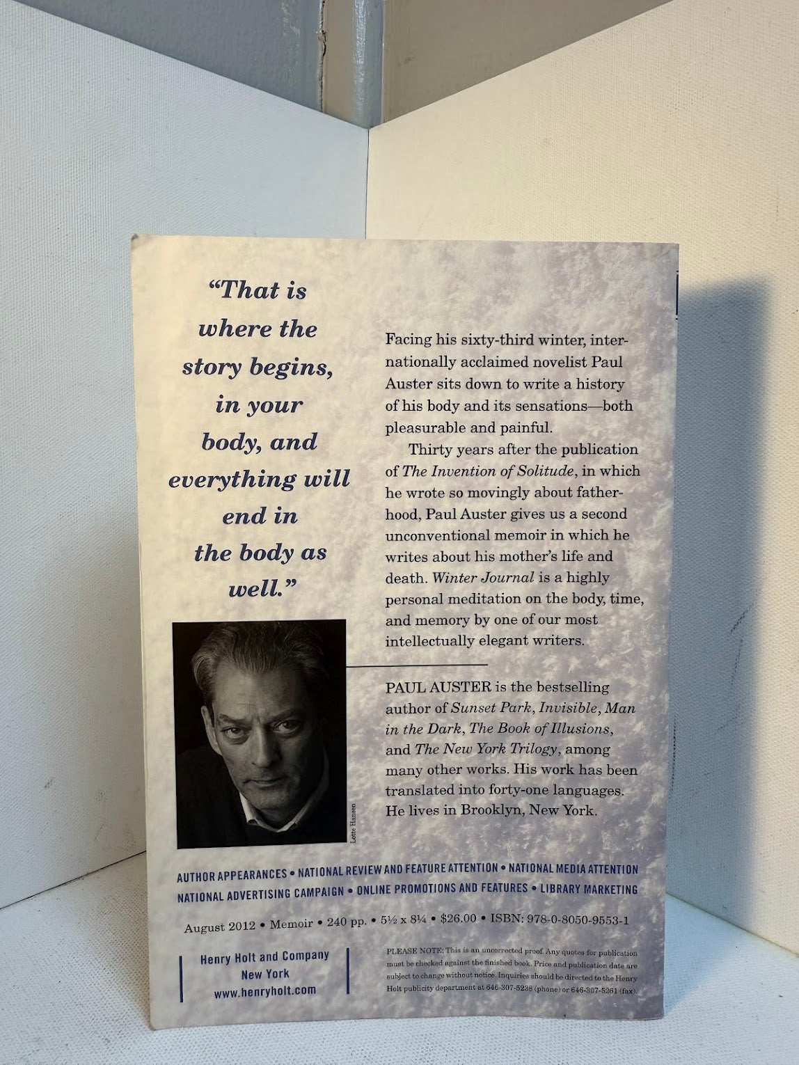 Winter Journal by Paul Auster