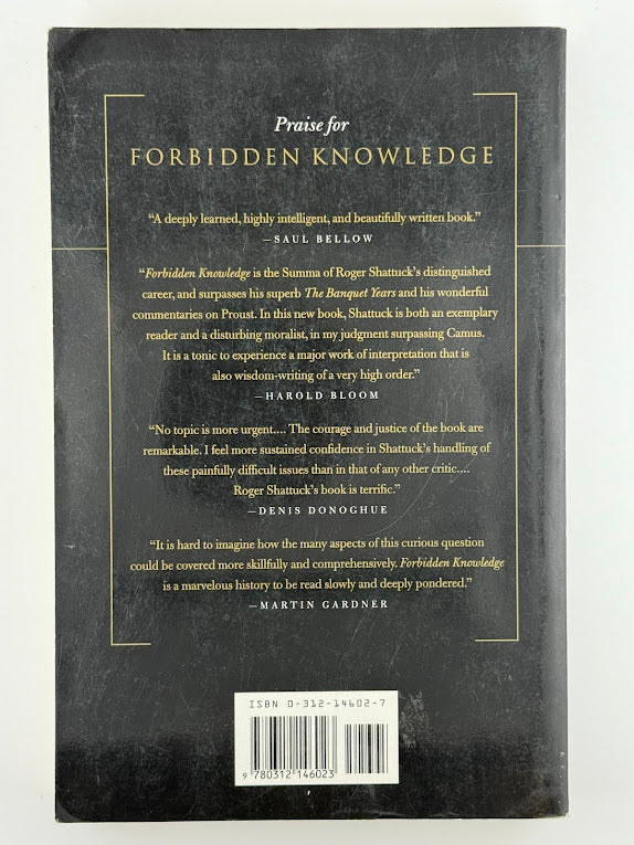 Forbidden Knowledge - From Prometheus to Pornography by Roger Shattuck