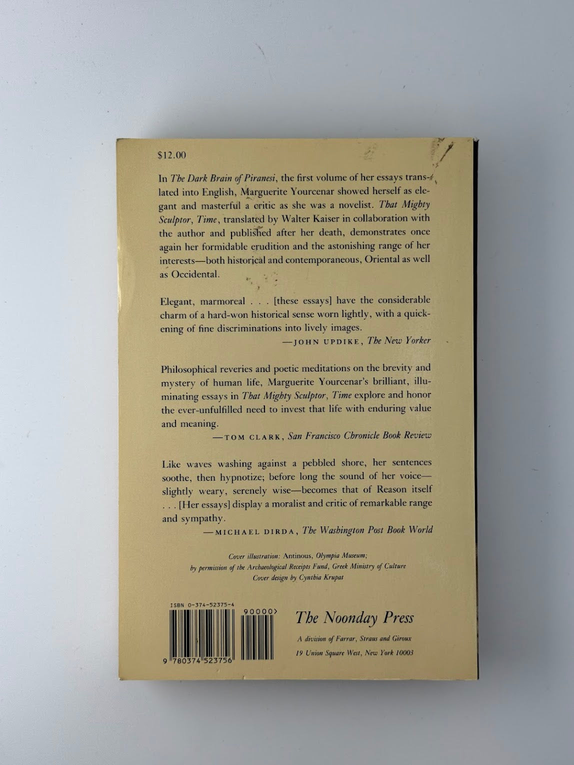 That Mighty Sculptor, Time by Marguerite Yourcenar