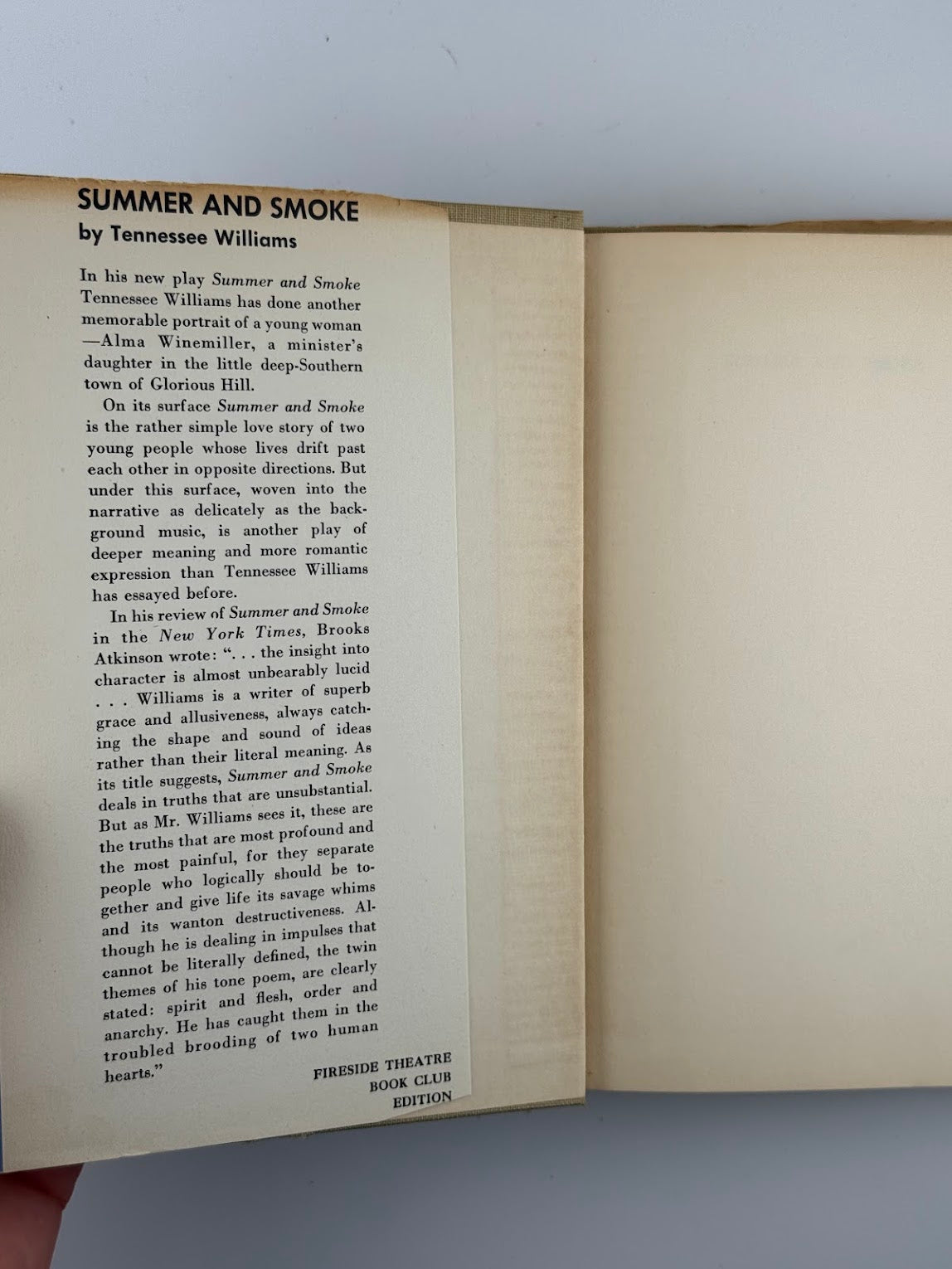 Summer and Smoke by Tennessee Williams