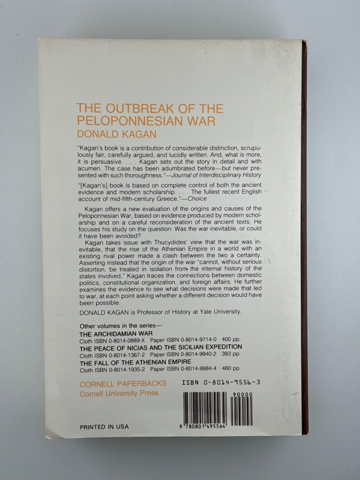 The Outbreak of the Peloponnesian War by Donald Kagan