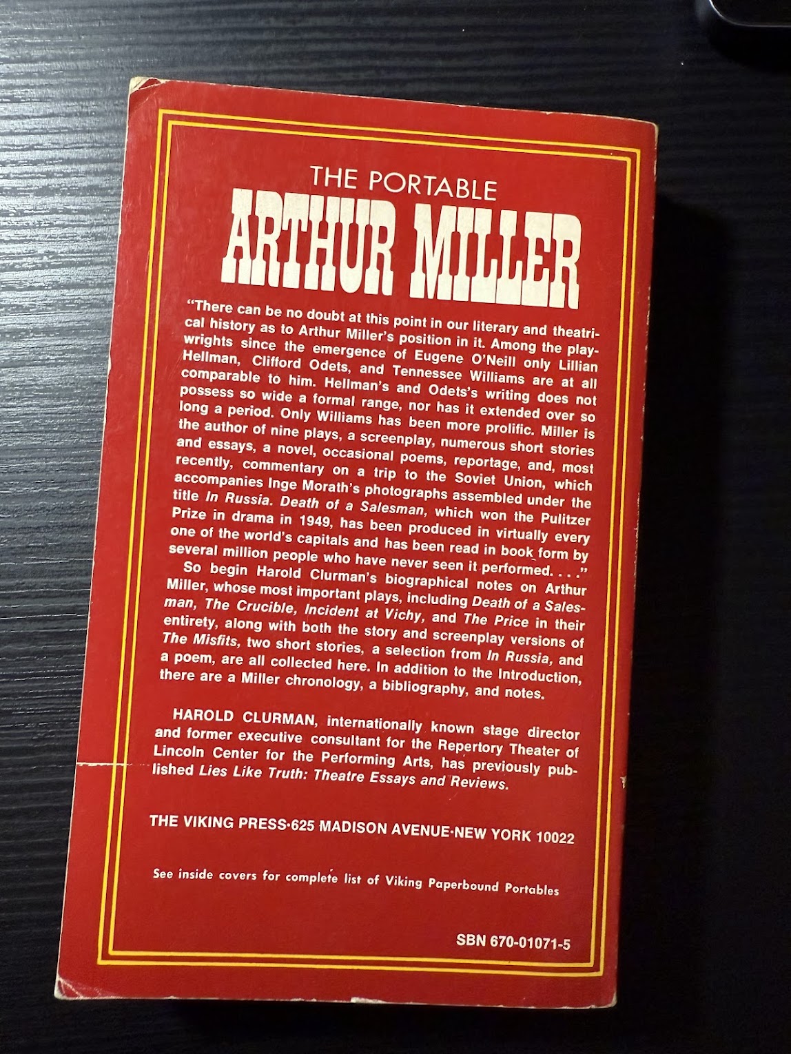 The Portable Arthur Miller