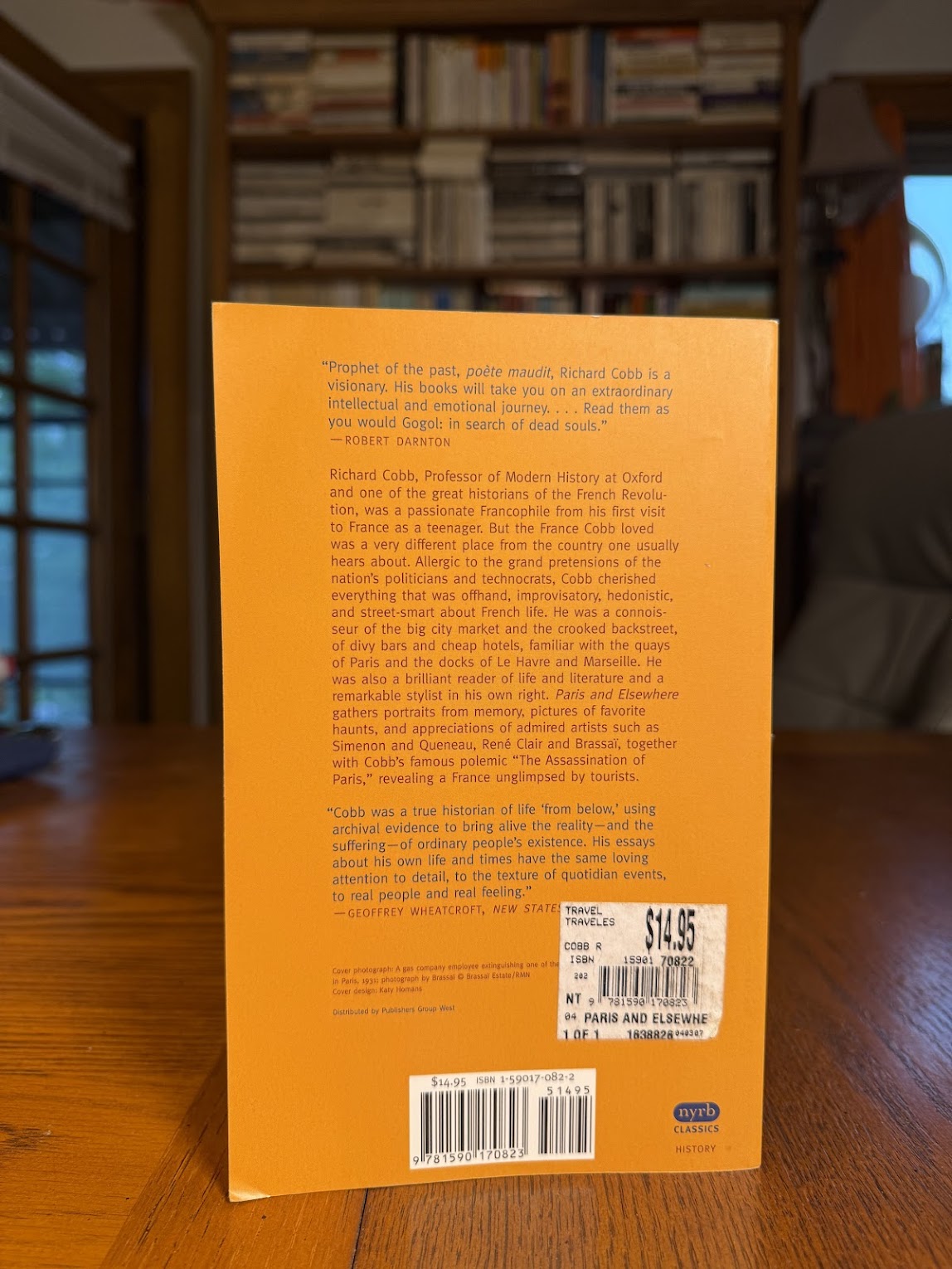 Paris and Elsewhere by Richard Cobb
