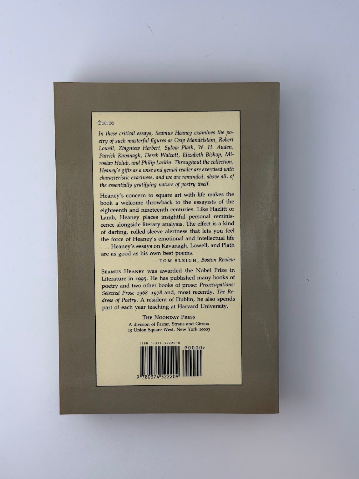 The Government of the Tongue by Seamus Heaney