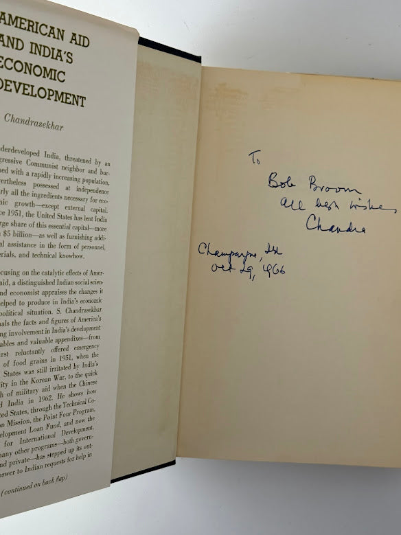 (Signed) American Aid and India's Economic Development by S. Chandrasekhar