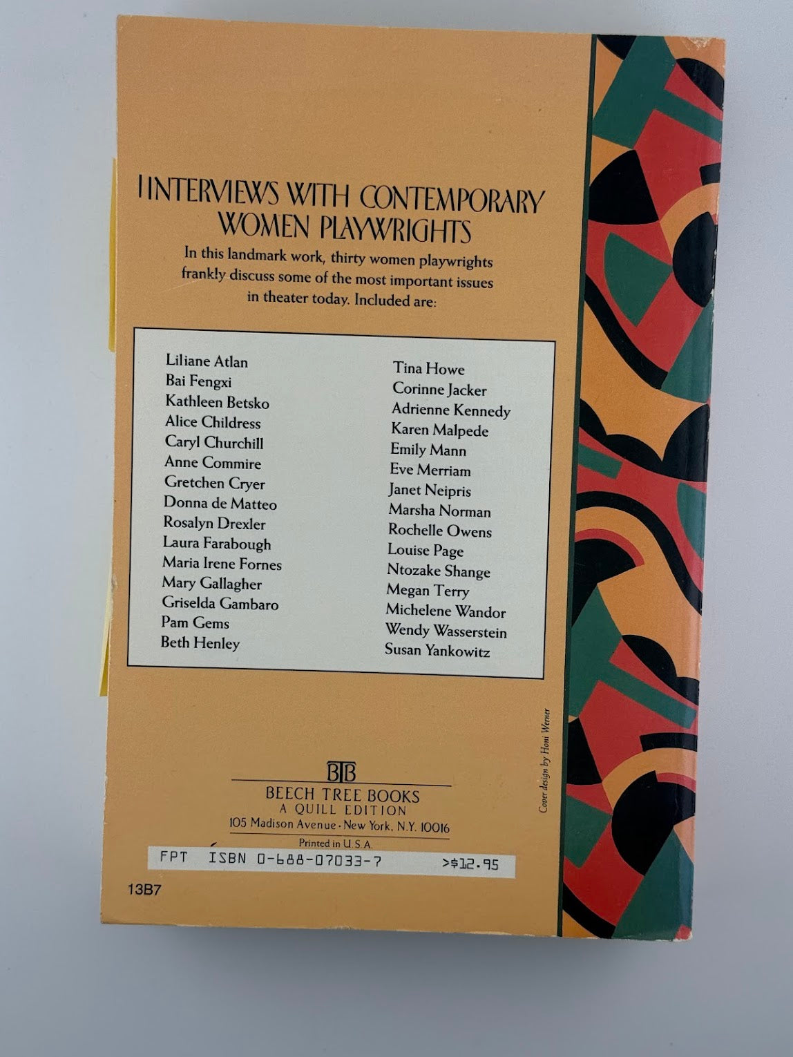 Interviews with Contemporary Women Playwrights by Kathleen Betsko and Rachel Koenig
