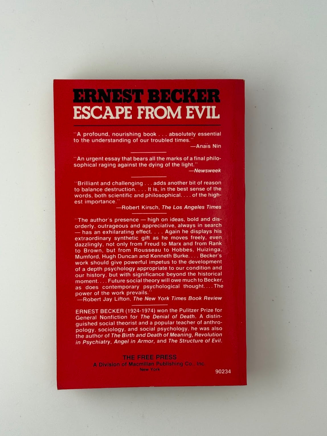Escape From Evil by Ernest Becker