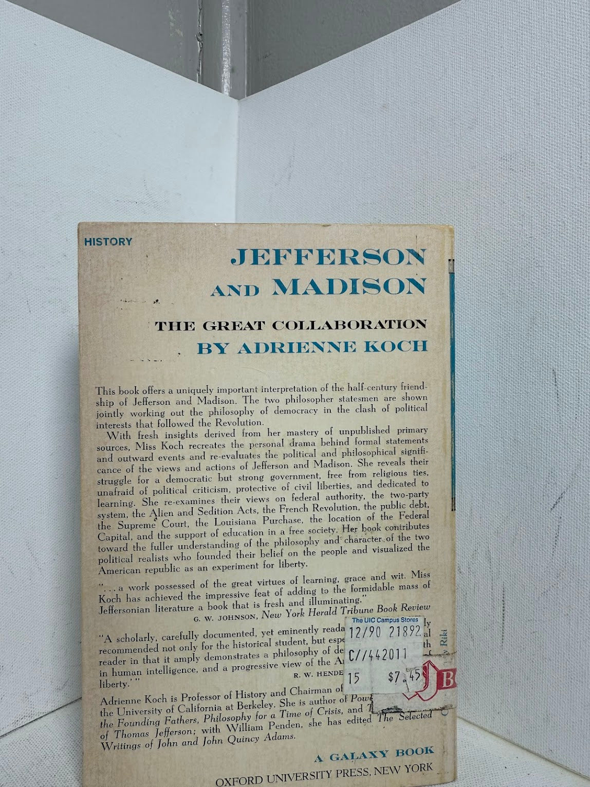 Jefferson & Madison - The Great Collaboration by Adrienne Koch