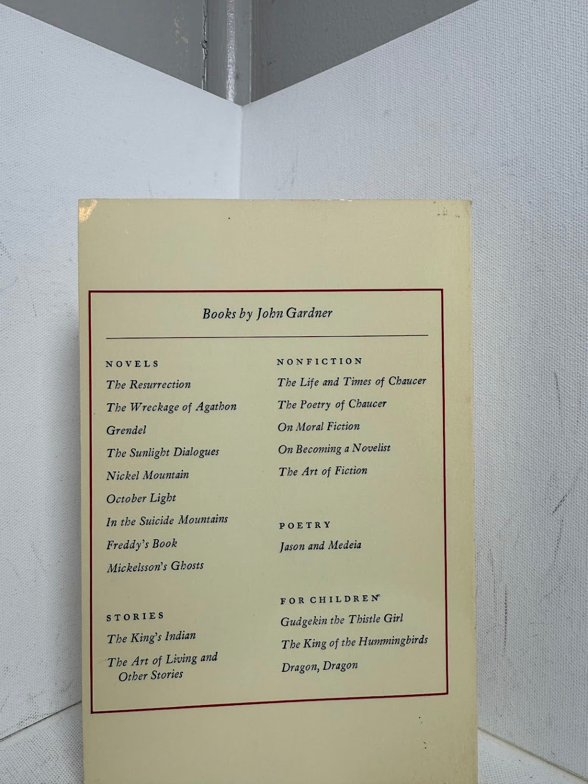 The Art of Fiction by John Gardner