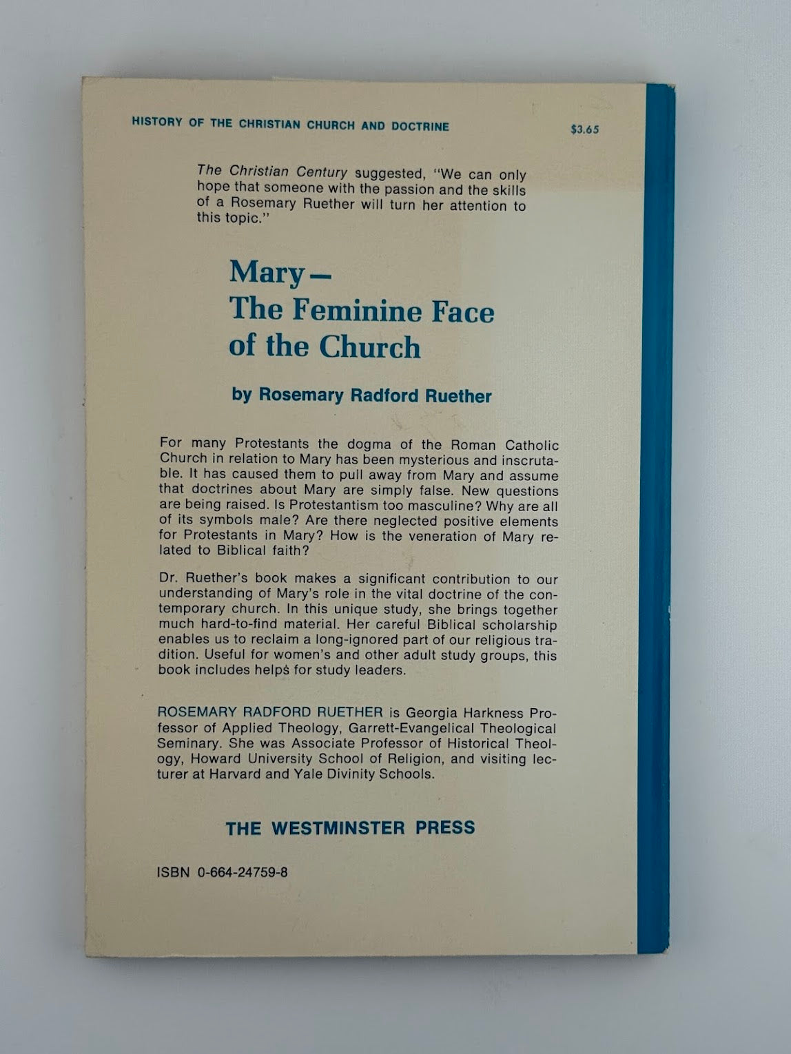 Mary - The Feminine Face of the Church by Rosemary Radford Ruether