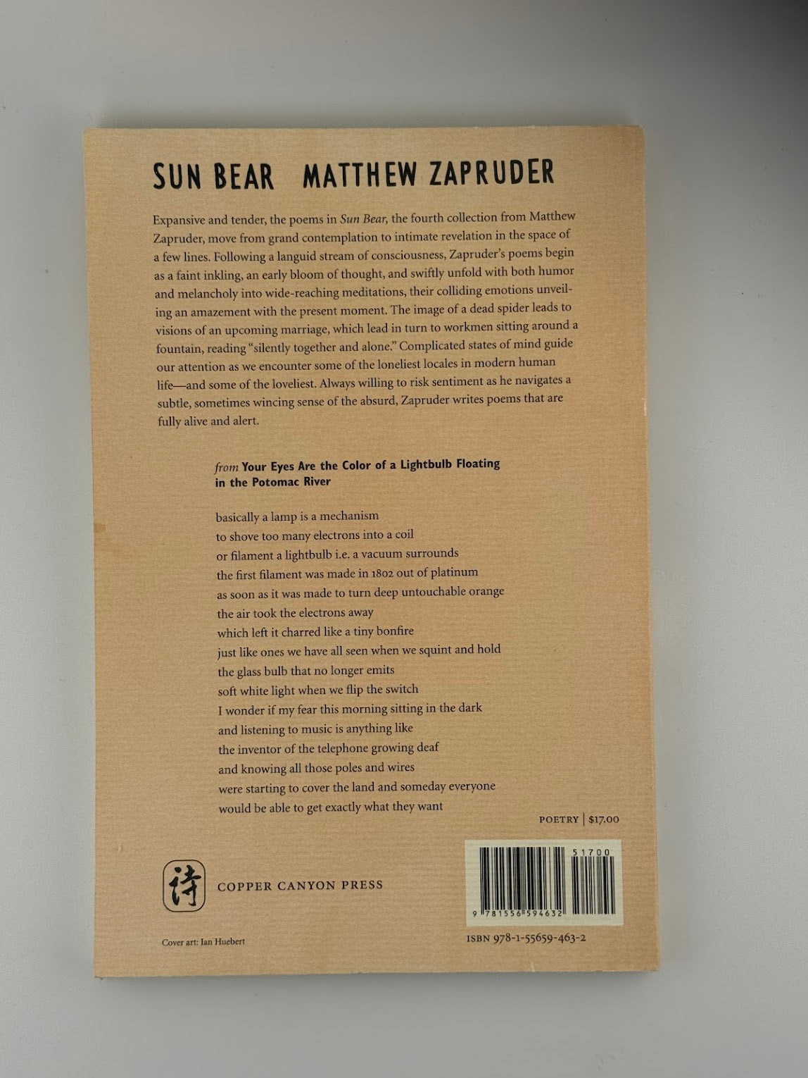 Sun Bear by Matthew Zapruder