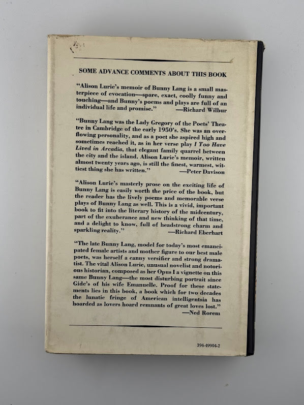 V.R. Lang - Poems & Plays with A Memoir by Alison Lurie