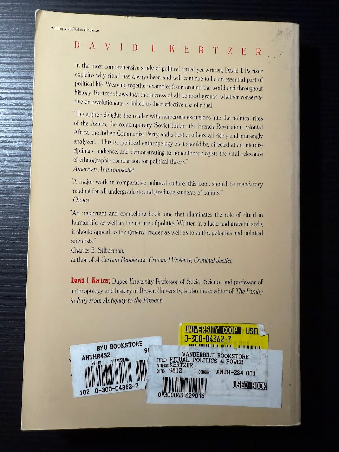 Ritual, Politics & Power by David Kertzer