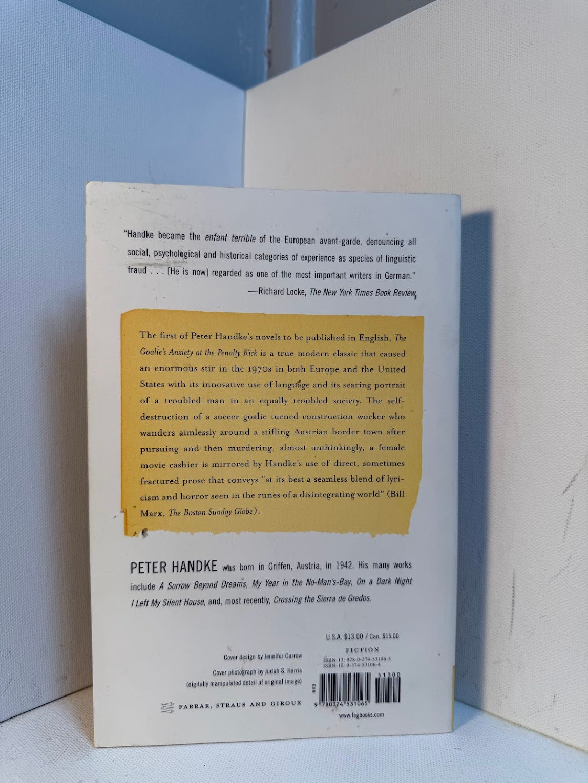 The Goalie's Anxiety at the Penalty Kick by Peter Handke