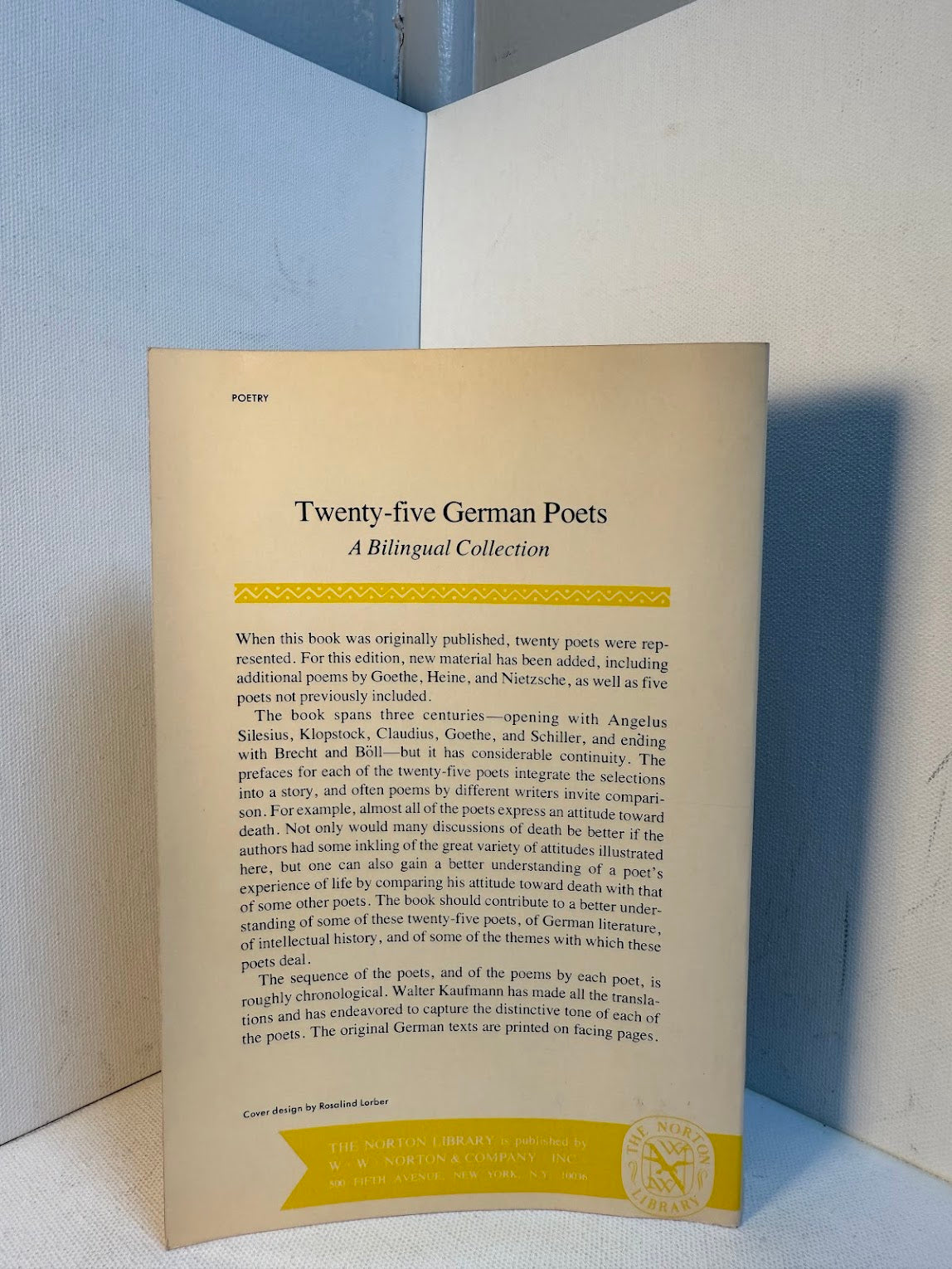 Twenty Five German Poets edited by Walter Kaufmann