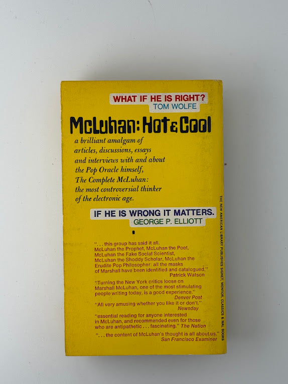 McLuhan: Hot & Cool edited by Gerald Emanuel Stearn