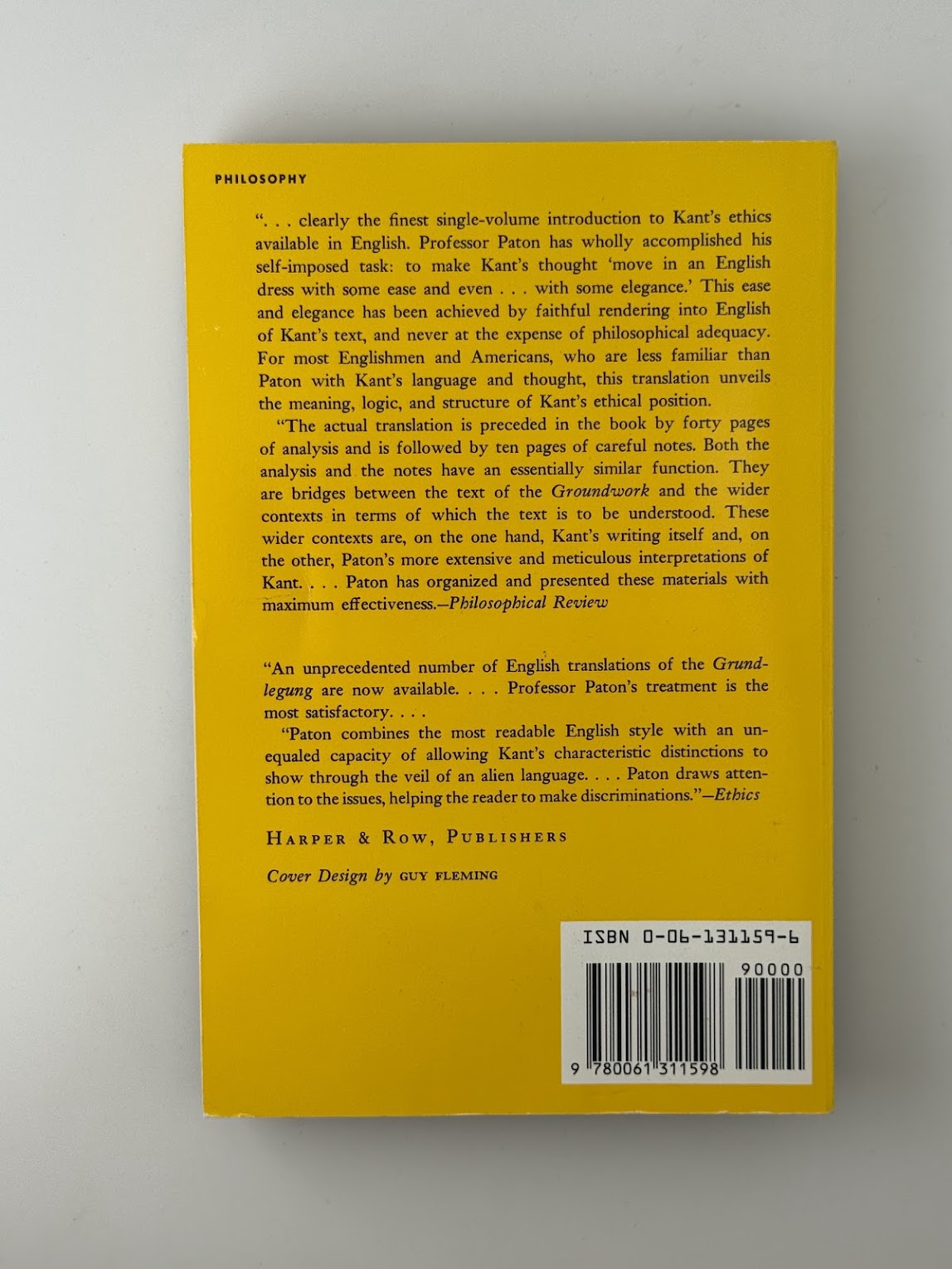 Groundwork of the Metaphysic of Morals by Immanuel Kant