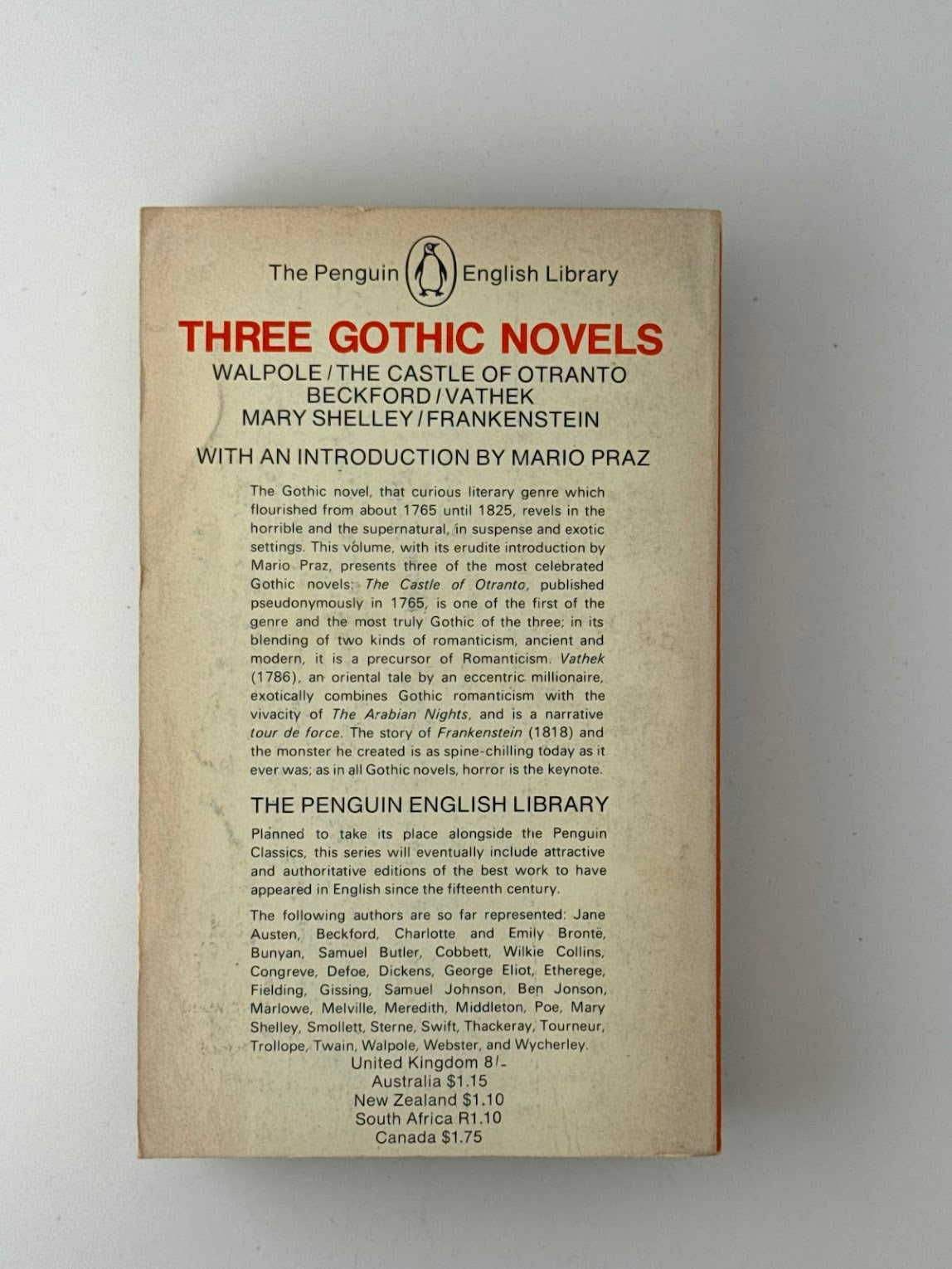 Three Gothic Novels - Walpole, Beckford, Shelley