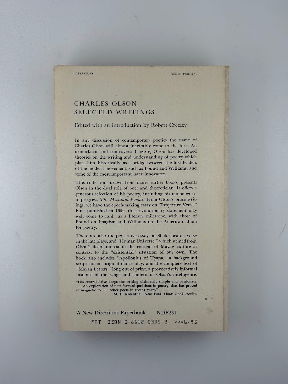 Selected Writings by Charles Olson
