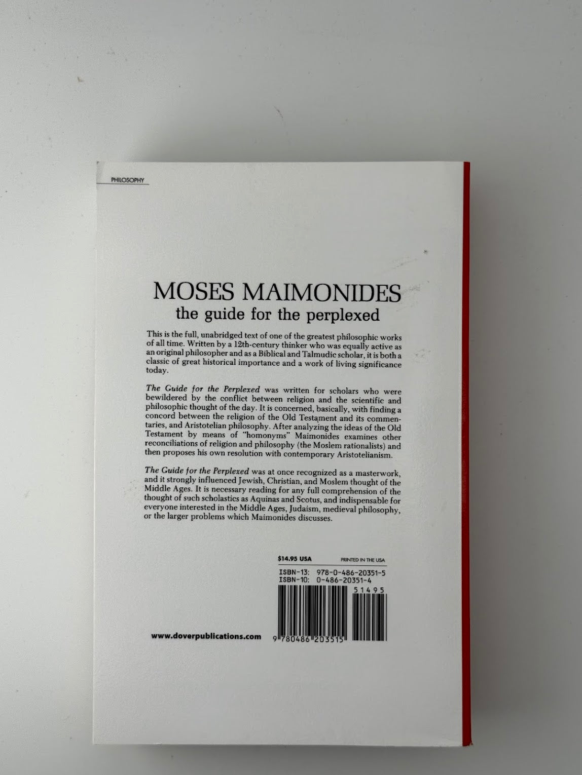 The Guide for the Perplexed by Moses Maimonides