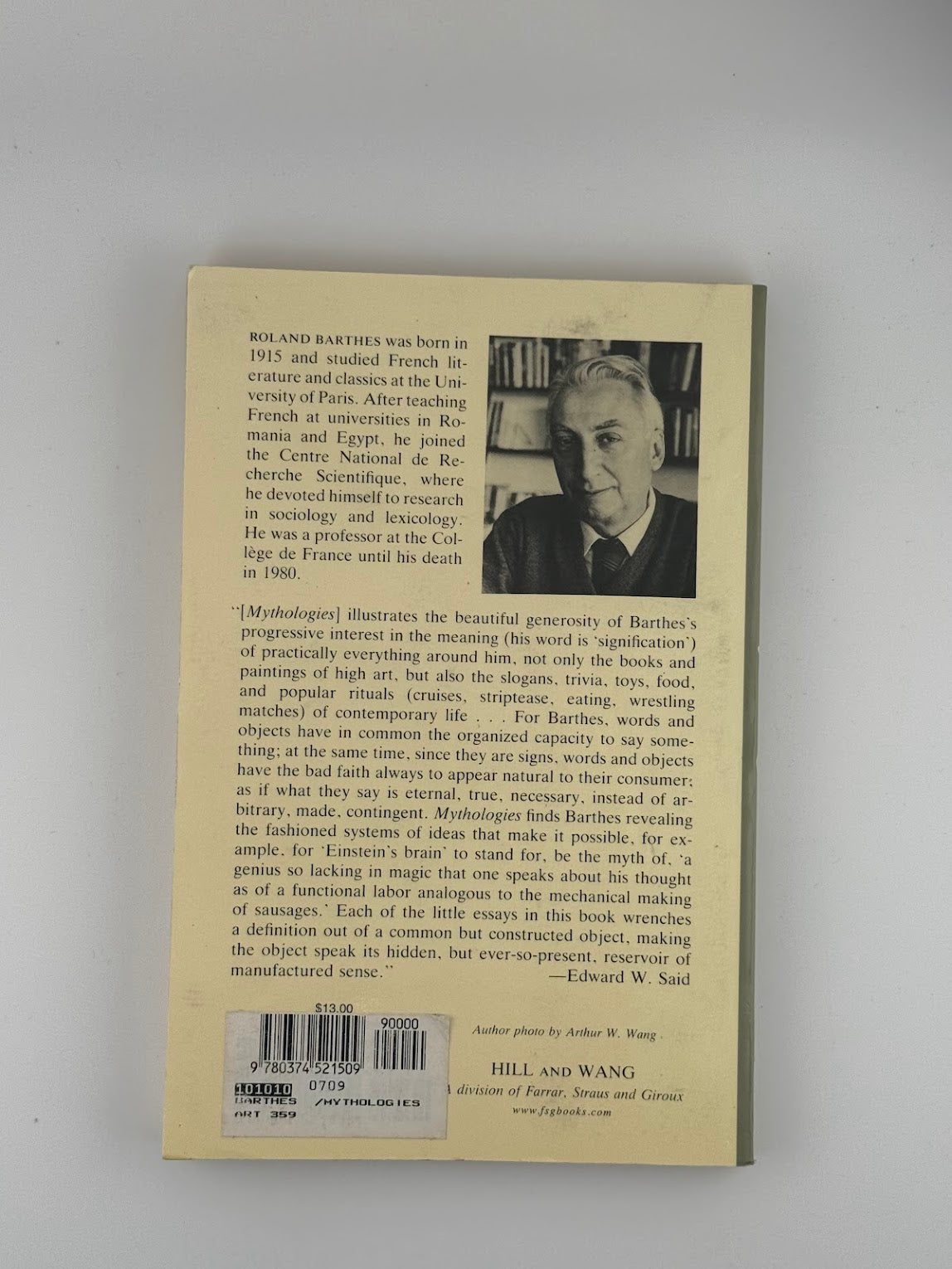 Mythologies by Roland Barthes