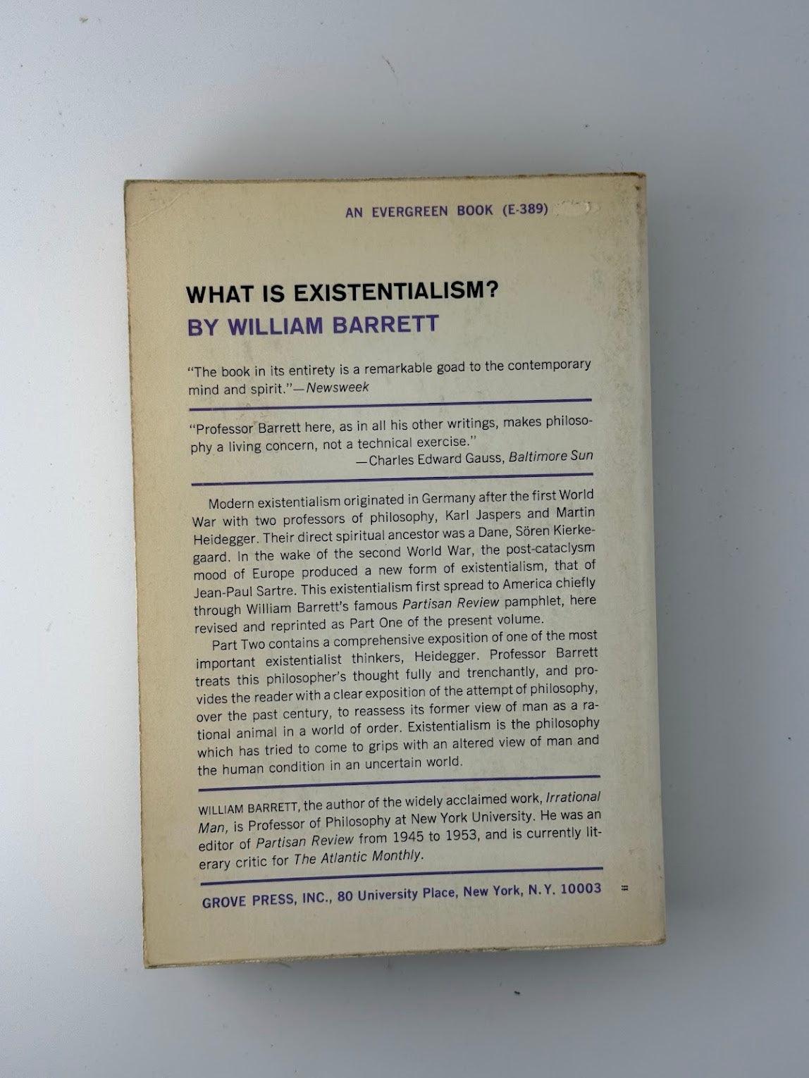 What is Existentialism? by William Barrett