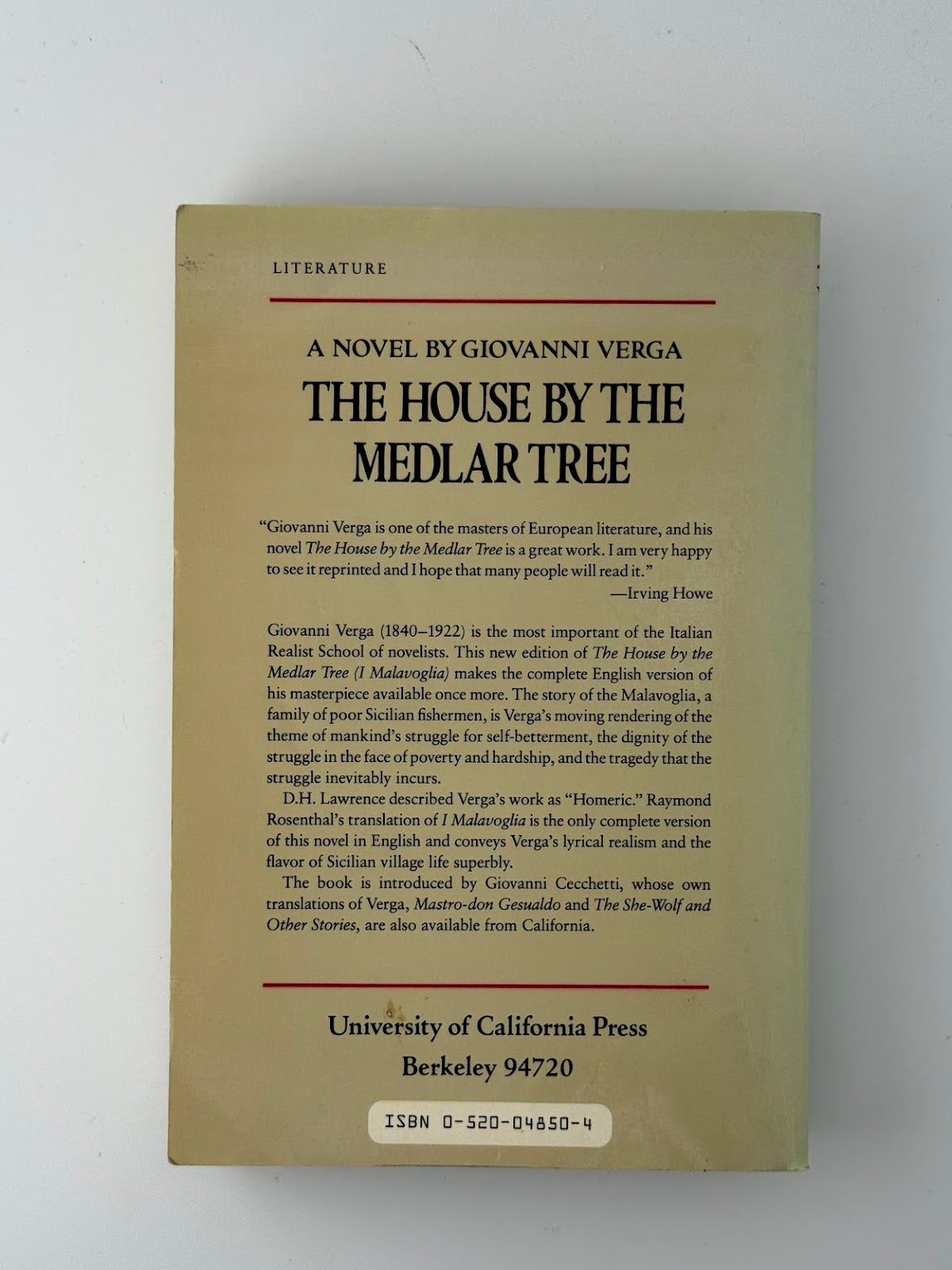 The House by the Medlar Tree by Giovanni Verga
