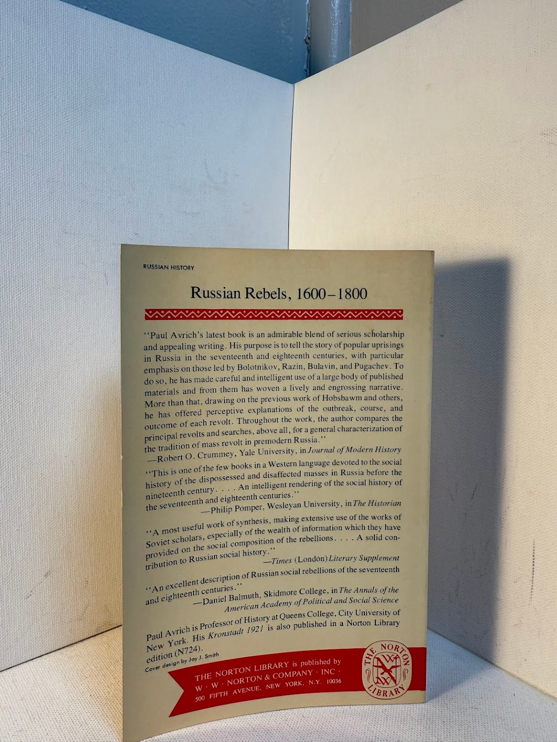 Russian Rebels 1600-1800 by Paul Avrich