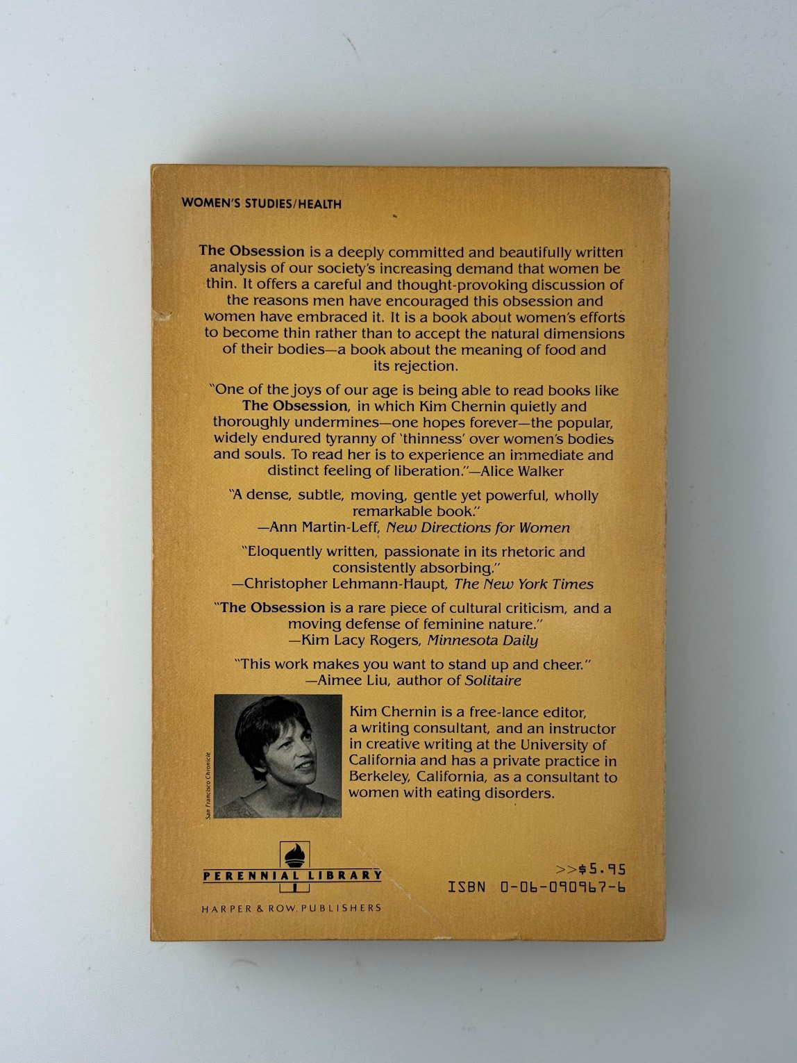The Obsession - Reflections on the Tyranny of Slenderness by Kim Chernin
