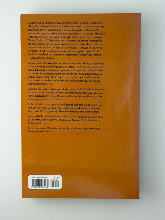 Willa Cather in Person edited by L. Brent Bohlke