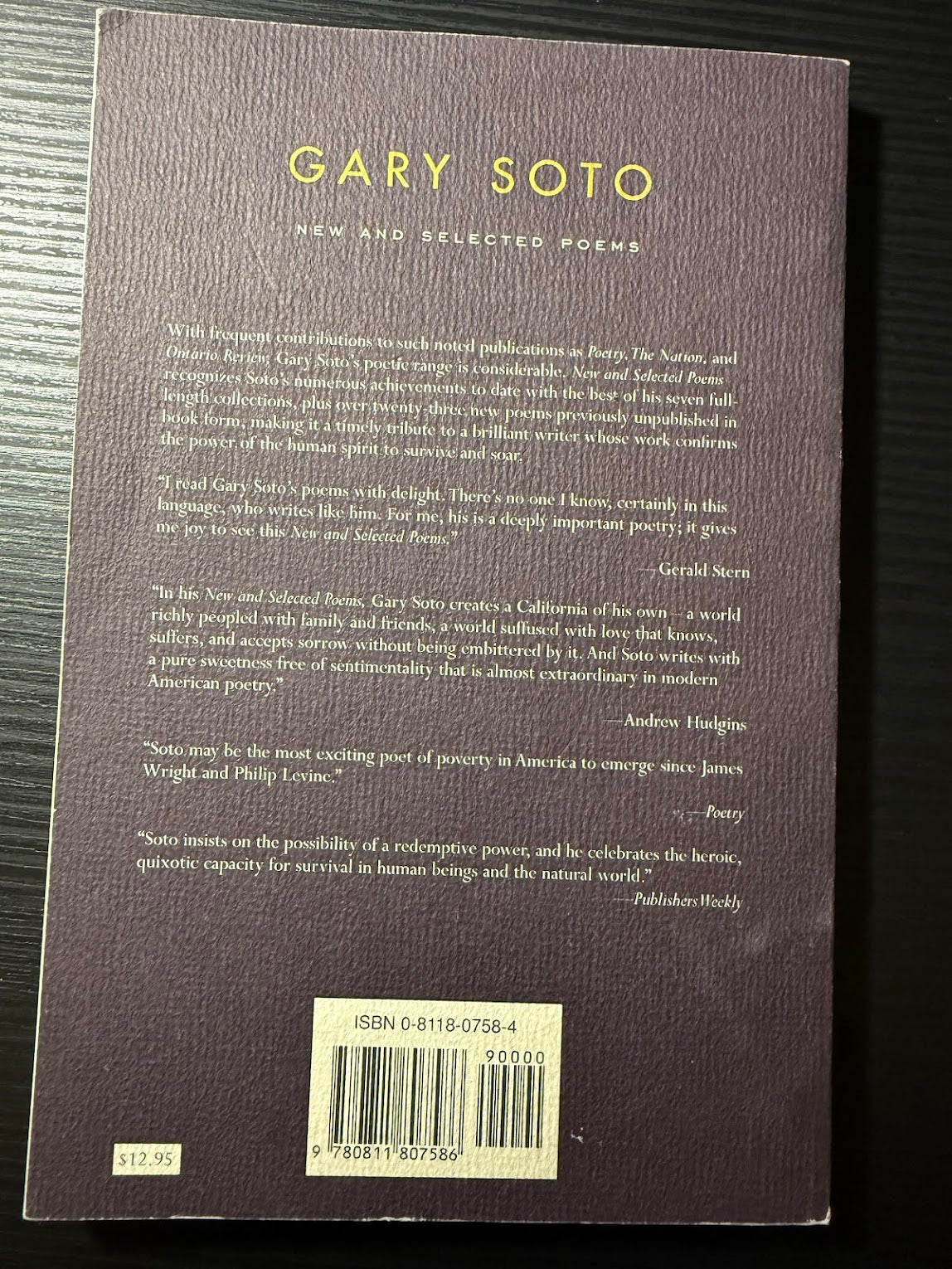 New and Selected Poems by Gary Soto