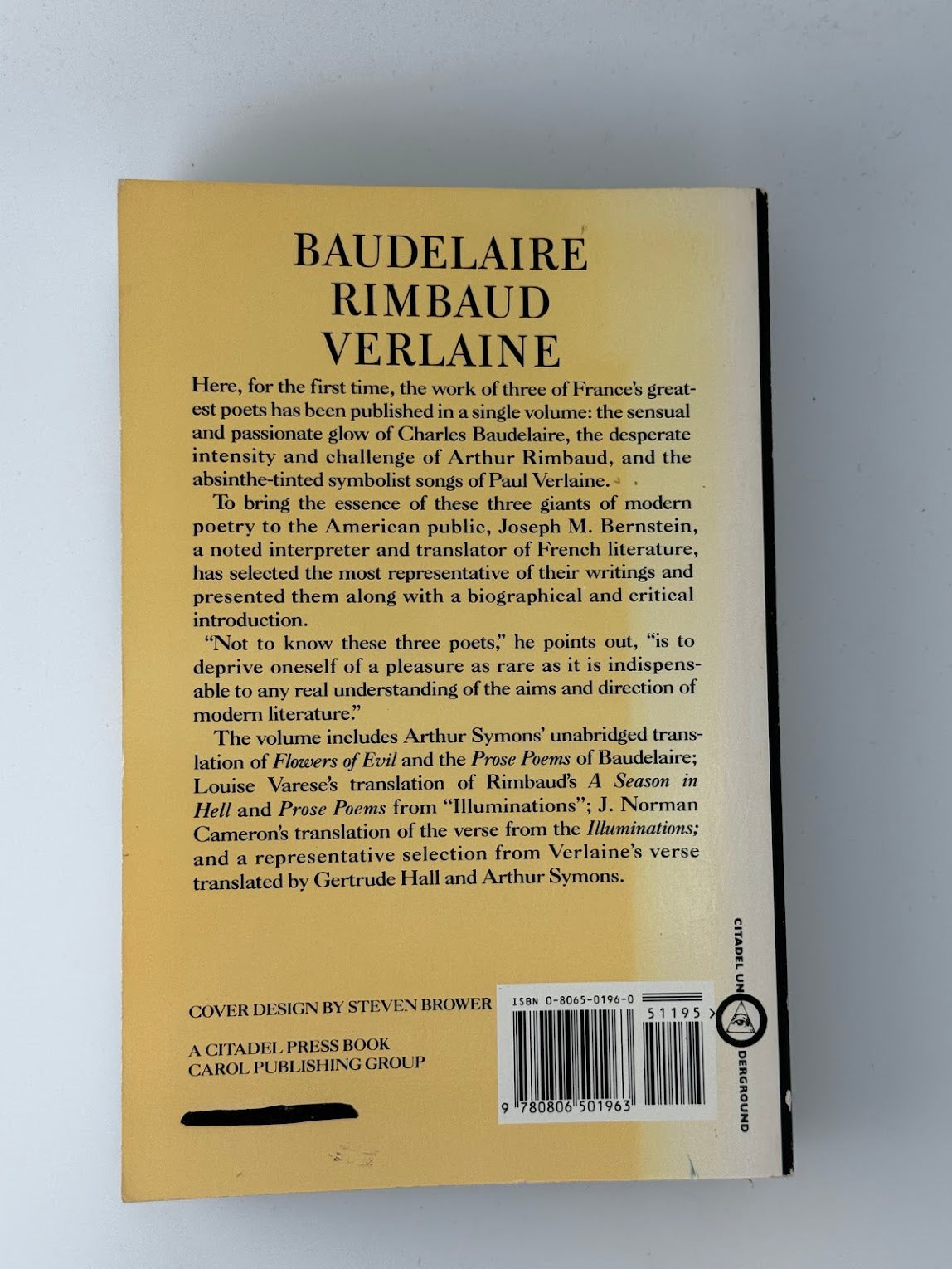 Baudelaire Rimbaud Verlaine Selected Verse and Prose Poems