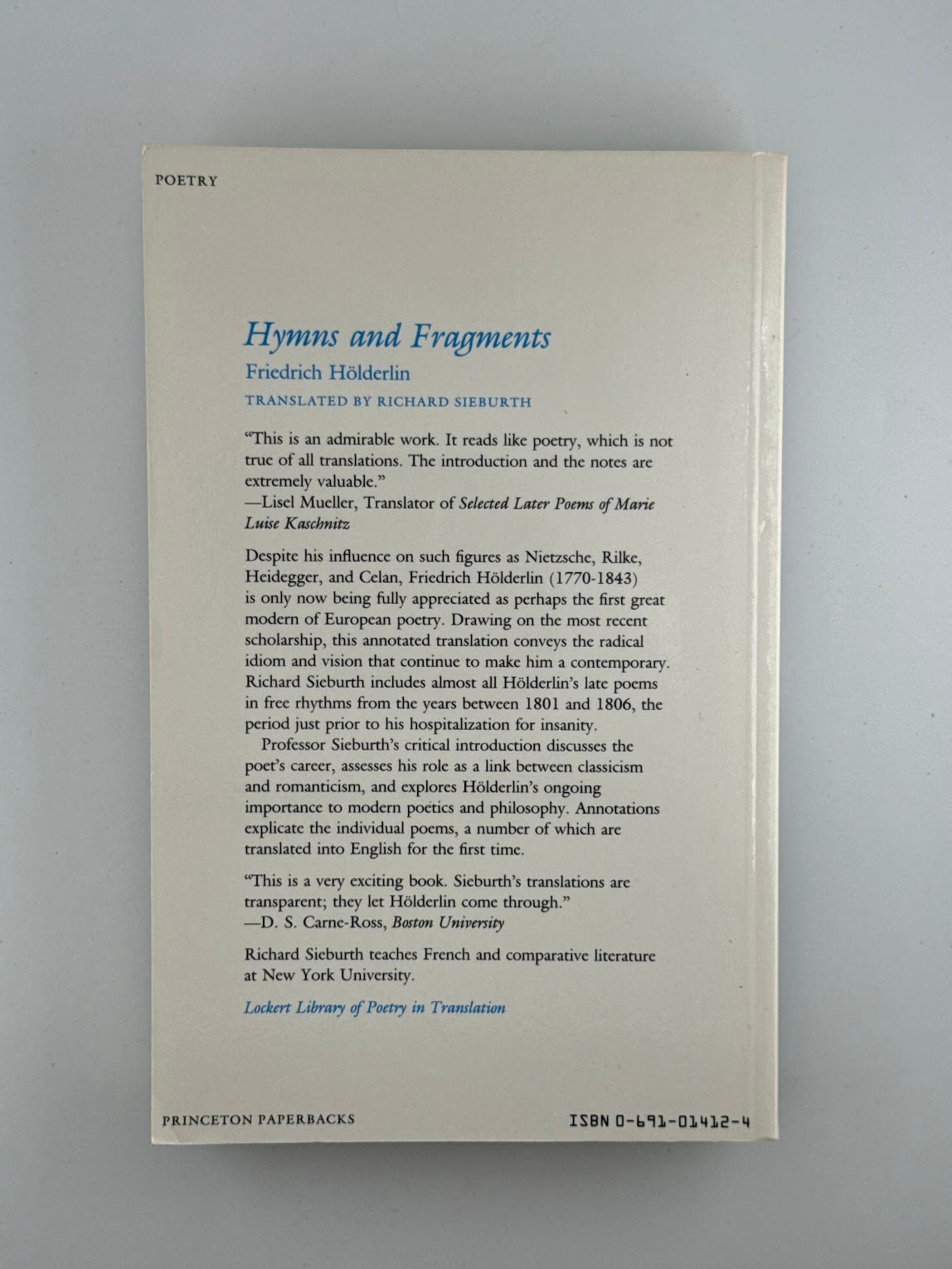 Hymns and Fragments by Friedrich Holderlin