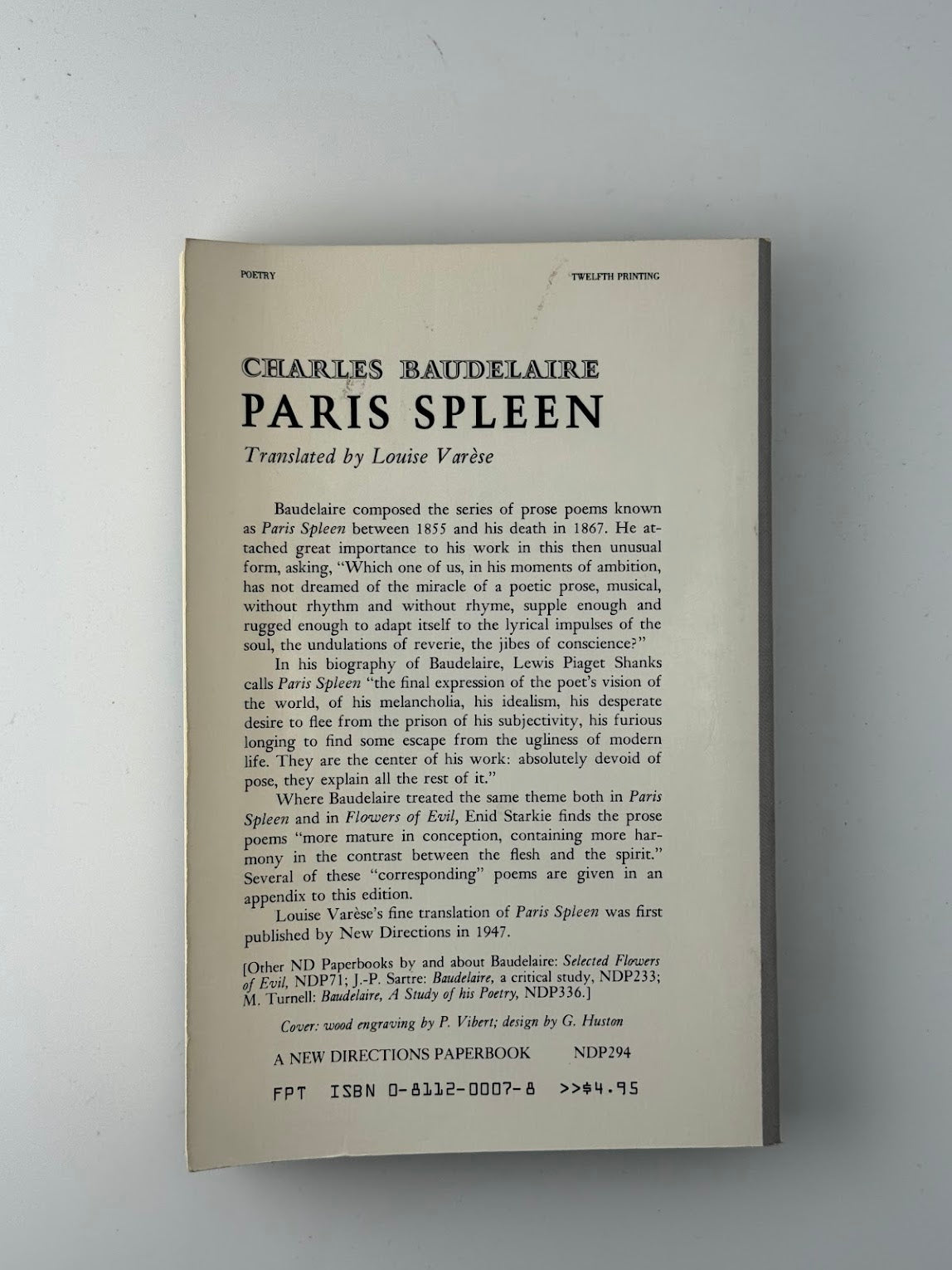 Paris Spleen by Baudelaire