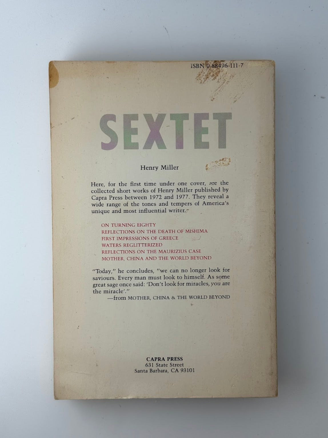 Sextet by Henry Miller