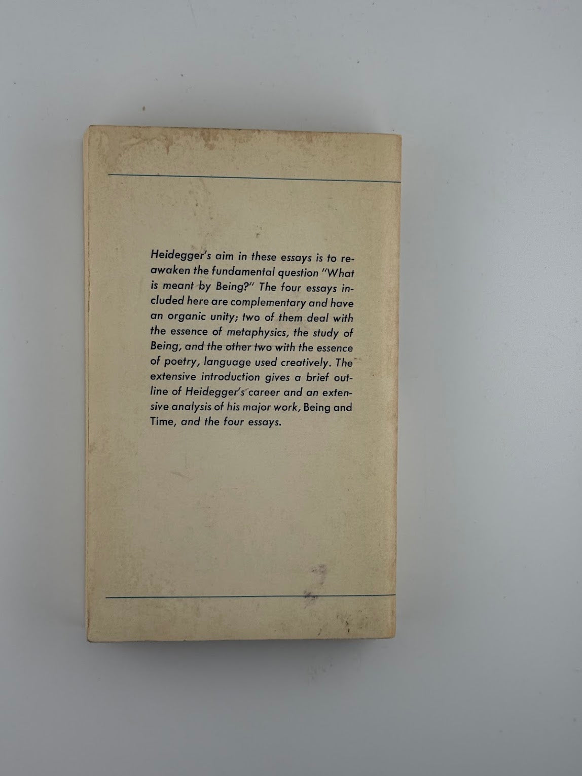 Existence and Being by Martin Heidegger