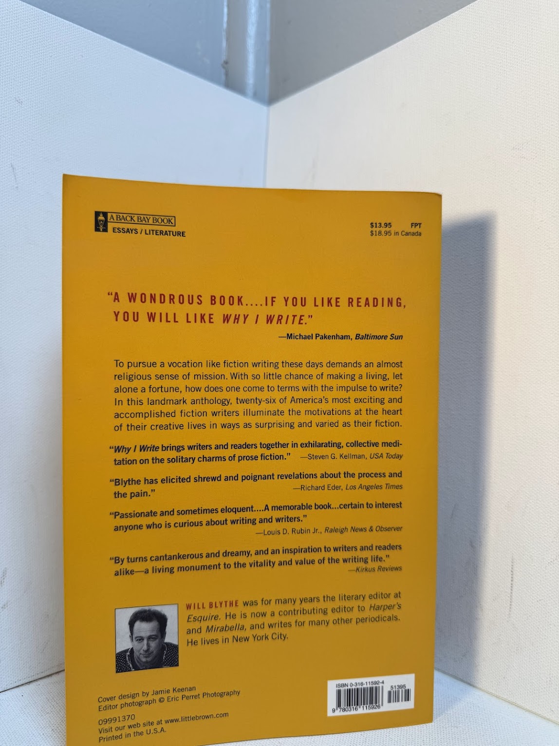 Why I Write - Thoughts on the Craft of Fiction edited by Will Blythe