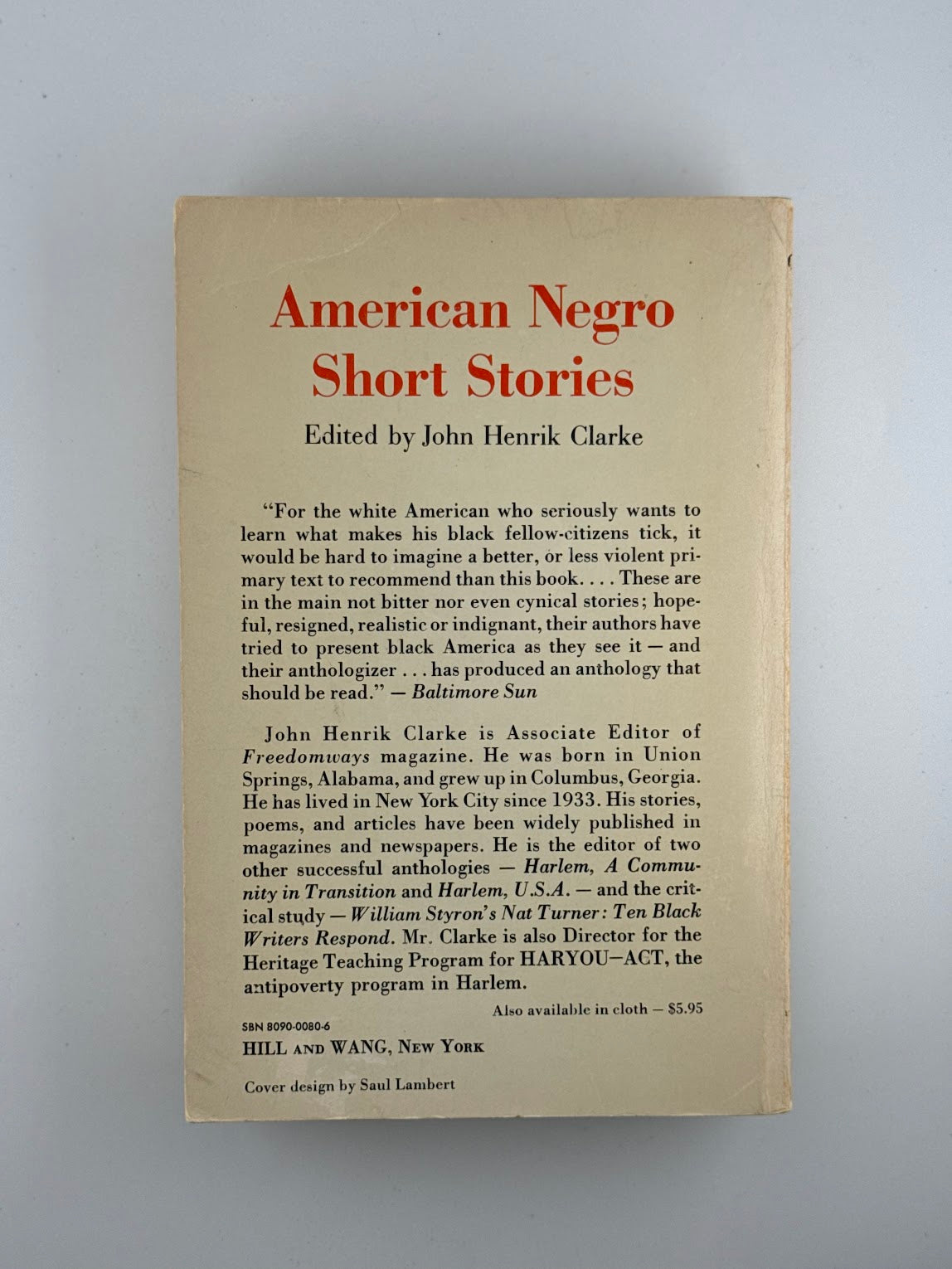 American Negro Short Stories edited by John Henrik Clarke
