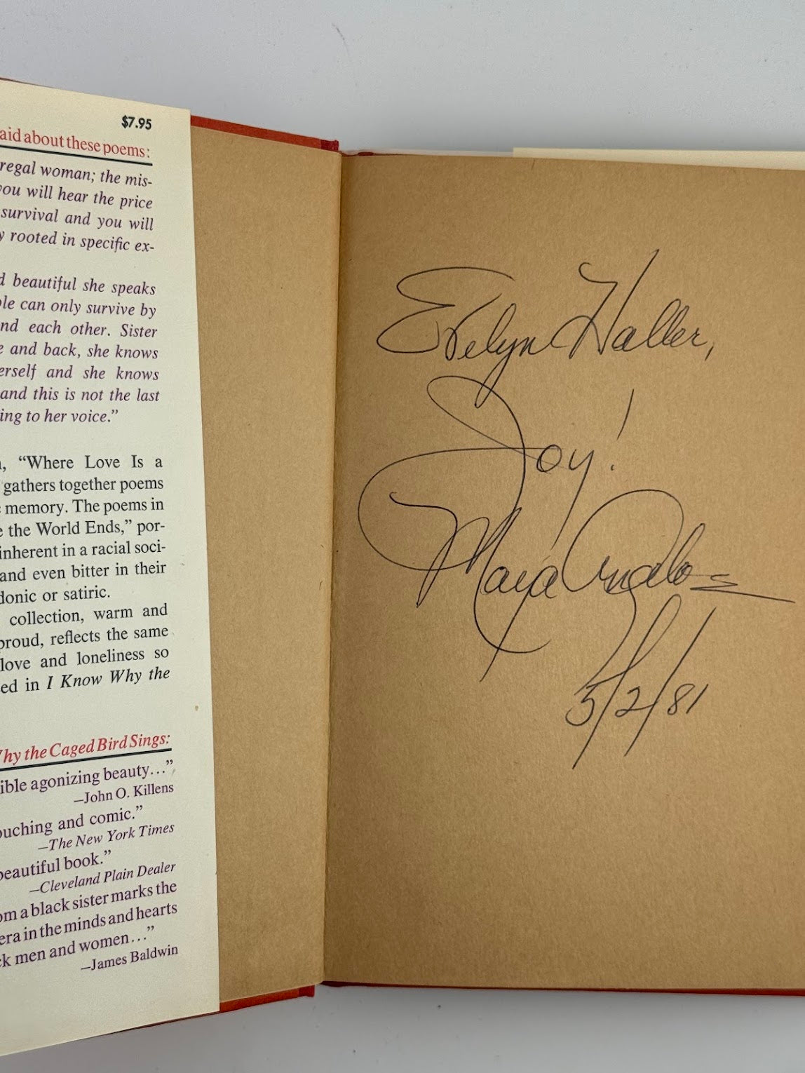 (Signed) Just Give Me a Cool Drink of Water 'fore I Diiie by Maya Angelou