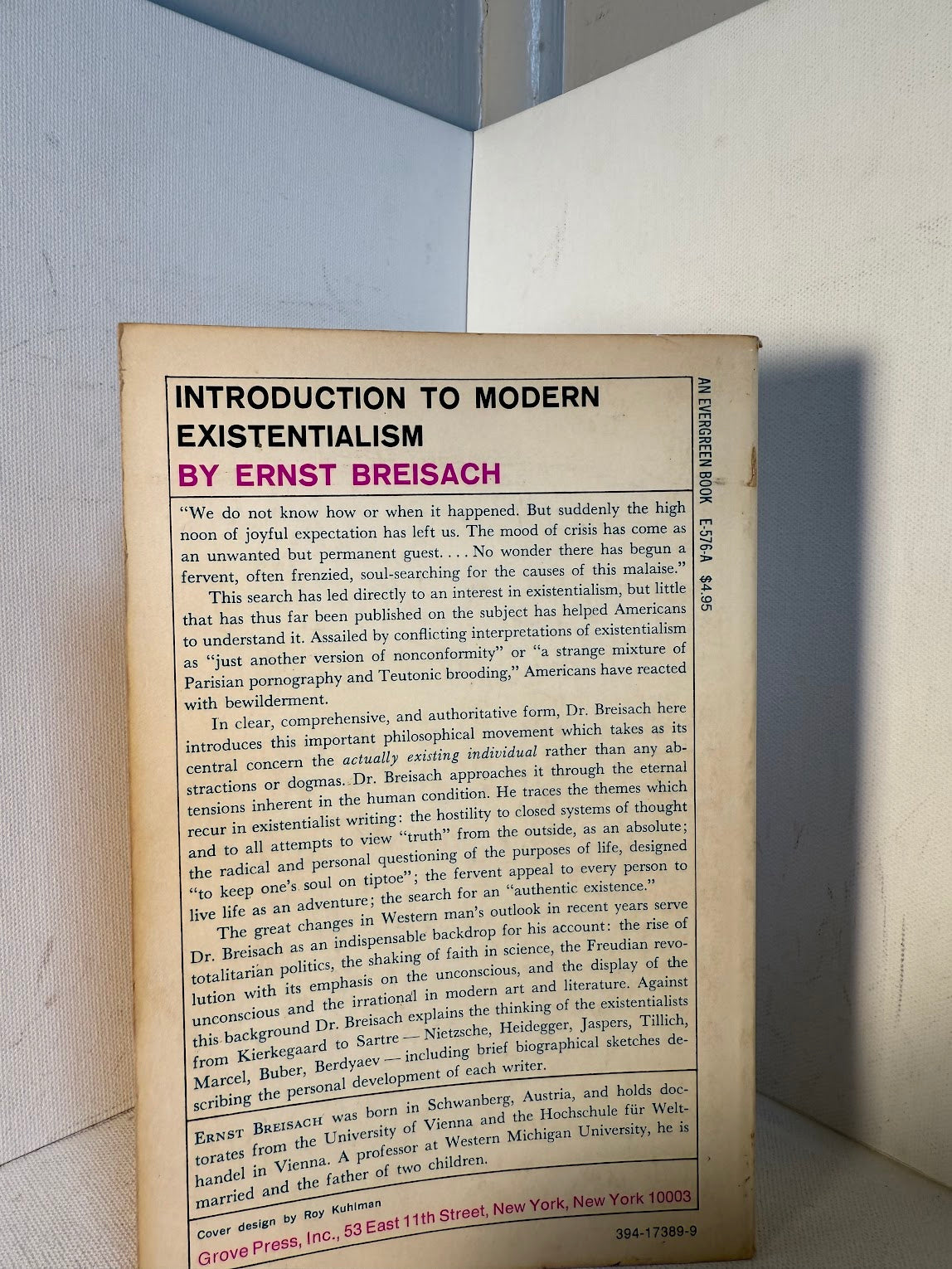 Introduction to Modern Existentialism by Ernst Breisach