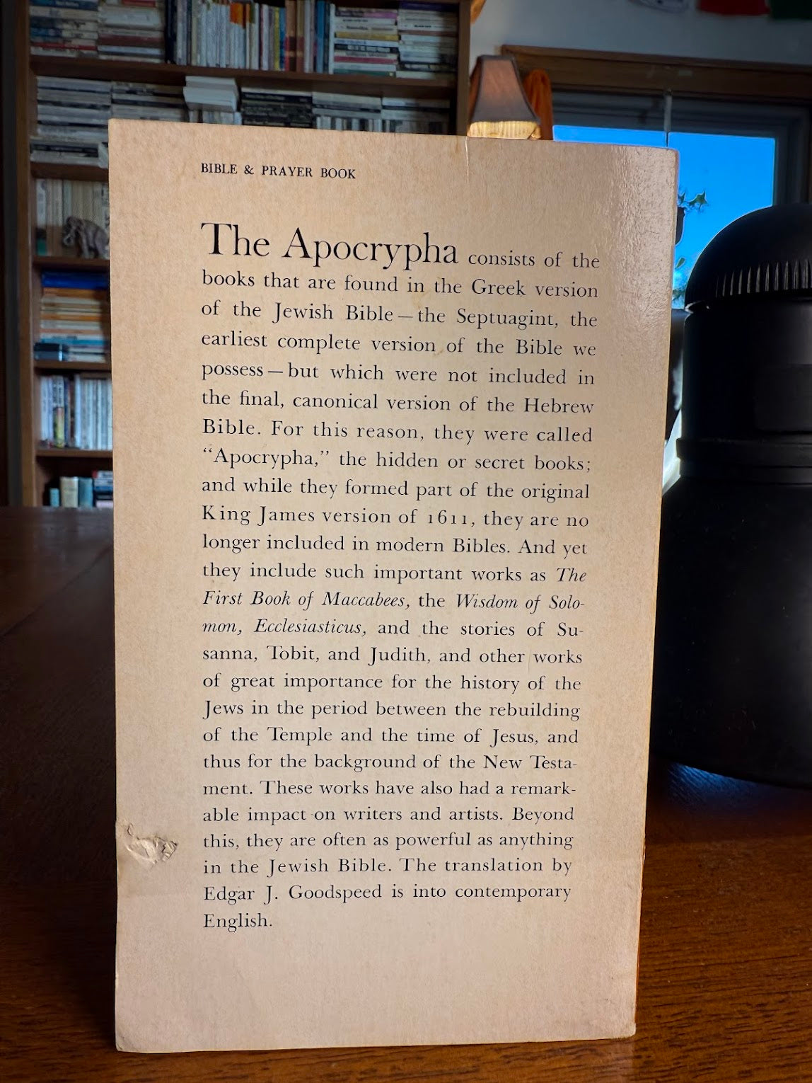 The Apocrypha translated by Edgar J. Goodspeed