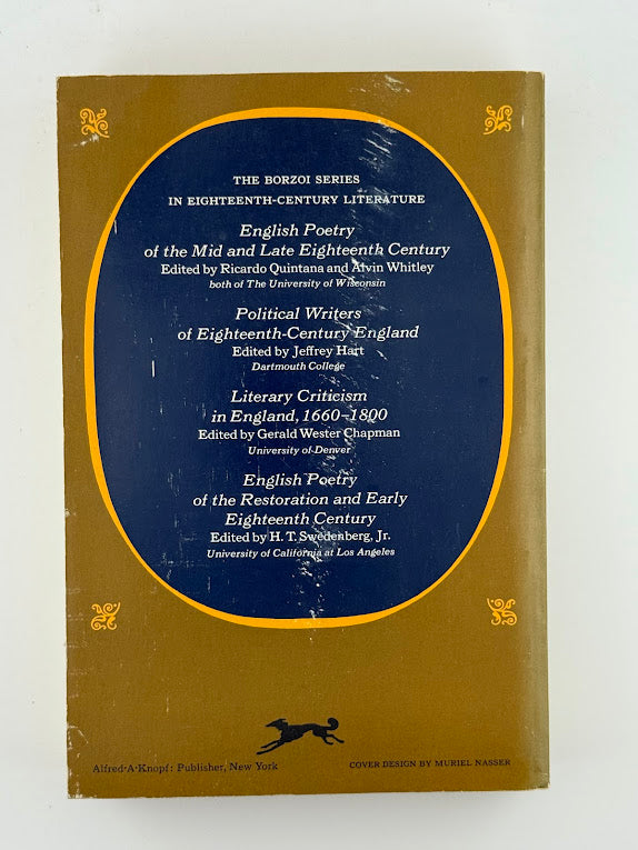 English Poetry of the Restoration and Early Eighteenth Century edited by H.T. Swedenborg Jr